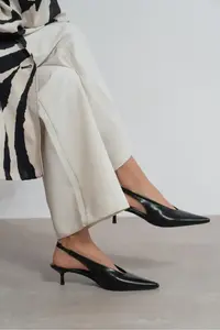 Nisantasi Shoes Melvin Black Patterned MATTE Bilek Tyre Detailed Women Heels Shoes - Image 8
