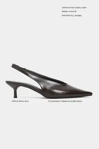 Nisantasi Shoes Melvin Brown Patterned MATTE Bilek Tyre Detailed Women Heels Shoes - Image 2