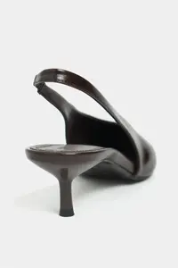 Nisantasi Shoes Melvin Brown Patterned MATTE Bilek Tyre Detailed Women Heels Shoes - Image 4