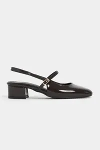 Nisantasi Shoes Tedy Brown Patent Blunt Toe Hair Clip Detailed Back Light Short Heels Women Flats