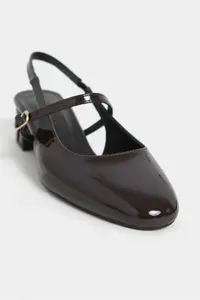Nisantasi Shoes Tedy Brown Patent Blunt Toe Hair Clip Detailed Back Light Short Heels Women Flats - Image 3