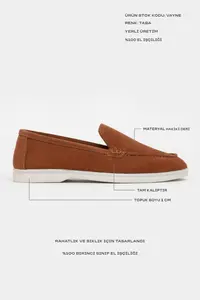 Nisantasi Shoes Vayne Tan GENUINE Leather Flat Sole Women Flats - Image 2