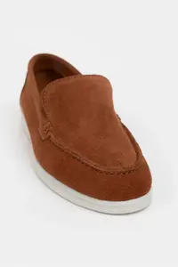 Nisantasi Shoes Vayne Tan GENUINE Leather Flat Sole Women Flats - Image 3