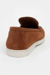 Nisantasi Shoes Vayne Tan GENUINE Leather Flat Sole Women Flats - Image 4