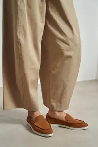Nisantasi Shoes Vayne Tan GENUINE Leather Flat Sole Women Flats - Image 7