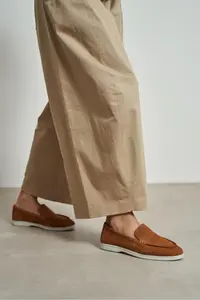 Nisantasi Shoes Vayne Tan GENUINE Leather Flat Sole Women Flats - Image 9