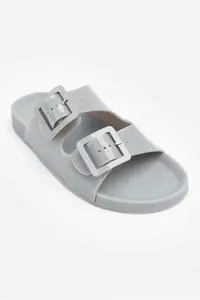 Nisantasi Shoes Marlowe Transparent Gray Double Hair Clip Detailed Flat Sole Women Slippers - Image 4