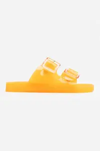 Nisantasi Shoes Marlowe Transparent Orange Double Hair Clip Detailed Flat Sole Women Slippers - Image 2