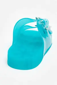 Nisantasi Shoes Marlowe Transparent Turquoise Double Hair Clip Detailed Flat Sole Women Slippers - Image 6