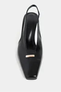 Nisantasi Shoes Tigy Black RUSTIC Patterned Back Arched Front Closed Hair Clip Detailed Blunt Toe Pattern Feature 7-8-Y Cm Heel Height Heels Women - Image 3