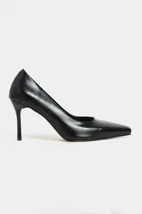 Nisantasi Shoes ZIVY Black RUSTIC Patterned Blunt Toe Pattern 7-8-Y Cm Heel Height Closed Heels Women Shoes - Image 3