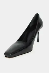 Nisantasi Shoes ZIVY Black RUSTIC Patterned Blunt Toe Pattern 7-8-Y Cm Heel Height Closed Heels Women Shoes - Image 4