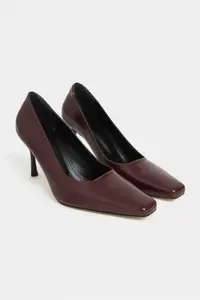 Nisantasi Shoes ZIVY Burgundy RUSTIC Patterned Blunt Toe Pattern 7-8-Y Cm Heel Height Closed Heels Women Shoes - Image 5