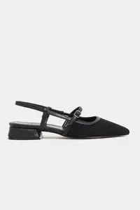 Nisantasi Shoes X-Harmony Black RUG Belt Detailed Pointed toe Short Heels Women Flats