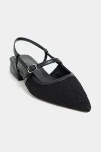 Nisantasi Shoes X-Harmony Black RUG Belt Detailed Pointed toe Short Heels Women Flats - Image 3