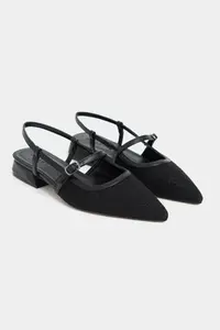 Nisantasi Shoes X-Harmony Black RUG Belt Detailed Pointed toe Short Heels Women Flats - Image 5