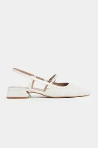 Nisantasi Shoes X-Harmony White RUG Belt Detailed Pointed toe Short Heels Women Flats