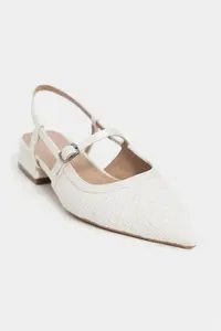 Nisantasi Shoes X-Harmony White RUG Belt Detailed Pointed toe Short Heels Women Flats - Image 3