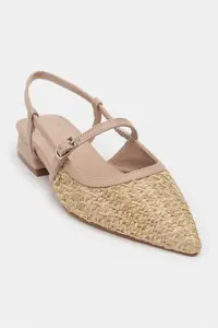 Nisantasi Shoes X-Harmony Wicker Beige Belt Detailed Pointed toe Short Heels Women Flats - Image 5