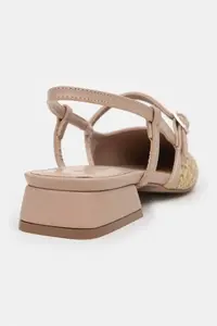 Nisantasi Shoes X-Harmony Wicker Beige Belt Detailed Pointed toe Short Heels Women Flats - Image 6