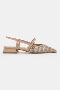 Nisantasi Shoes X-Harmony Wicker Colorful Belt Detailed Pointed toe Short Heels Women Flats