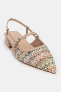 Nisantasi Shoes X-Harmony Wicker Colorful Belt Detailed Pointed toe Short Heels Women Flats - Image 3