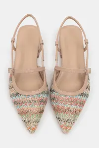 Nisantasi Shoes X-Harmony Wicker Colorful Belt Detailed Pointed toe Short Heels Women Flats - Image 7