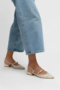 Nisantasi Shoes X-Harmony Wicker Colorful Belt Detailed Pointed toe Short Heels Women Flats - Image 8