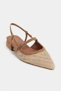 Nisantasi Shoes X-Harmony Wicker Tan Belt Detailed Pointed toe Short Heels Women Flats - Image 3