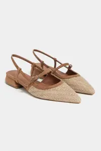 Nisantasi Shoes X-Harmony Wicker Tan Belt Detailed Pointed toe Short Heels Women Flats - Image 5