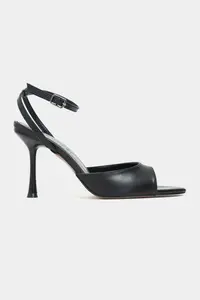 Nisantasi Shoes TANIA Black MATTE Bilek Belt Detailed Women Thin Heels Shoes