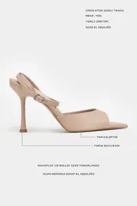 Nisantasi Shoes TANIA Nude MATTE Bilek Belt Detailed Women Thin Heels Shoes - Image 5