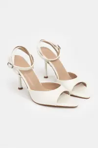 Nisantasi Shoes TANIA PEARL MATTE Bilek Belt Detailed Women Thin Heels Shoes
