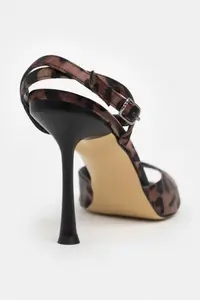 Nisantasi Shoes TANIA Yellow Black Satin Bilek Belt Detailed Women Thin Heels Shoes - Image 10