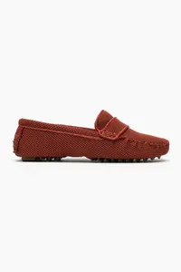 Nisantasi Shoes ASTORIA Brick Red Knitwear Drink KISIM Leather Flat Sole Women Flats - Image 4