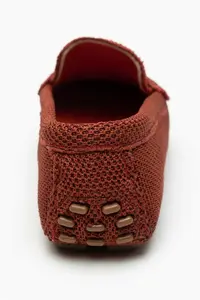 Nisantasi Shoes ASTORIA Brick Red Knitwear Drink KISIM Leather Flat Sole Women Flats - Image 8