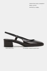 Nisantasi Shoes Harmony Brown raschel Blunt Toe Belt Detailed Short Heels Women Flats - Image 2