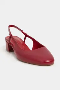 Nisantasi Shoes Harmony Red raschel Blunt Toe Belt Detailed Short Heels Women Flats - Image 3