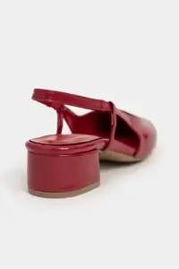 Nisantasi Shoes Harmony Red raschel Blunt Toe Belt Detailed Short Heels Women Flats - Image 4