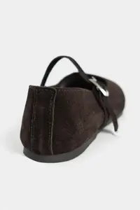 Nisantasi Shoes Mono DARK COFFEE GENUINE Leather Hair Clip Detailed Flat Sole Women Flats - Image 4