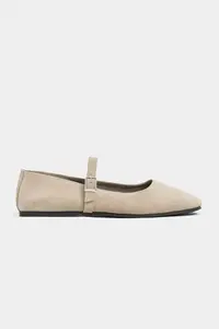 Nisantasi Shoes Mono Beige GENUINE Leather Hair Clip Detailed Flat Sole Women Flats - Image 5