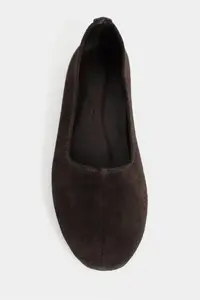 Nisantasi Shoes Rosel DARK COFFEE GENUINE Leather Flat Sole Women Flats - Image 3
