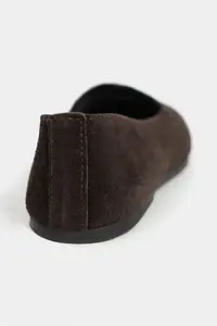 Nisantasi Shoes Rosel DARK COFFEE GENUINE Leather Flat Sole Women Flats - Image 4