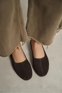 Nisantasi Shoes Rosel DARK COFFEE GENUINE Leather Flat Sole Women Flats - Image 8