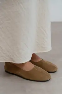 Nisantasi Shoes Rosel ROME Beige GENUINE Leather Flat Sole Women Flats - Image 7