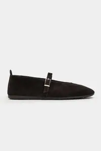Nisantasi Shoes Mera Brown Suede Hair Clip Detailed GENUINE Leather Hair Clip Detailed Flat Sole Women Flats - Image 3