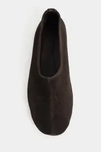 Nisantasi Shoes LIZOY DARK COFFEE GENUINE Leather Flat Sole Women Flats - Image 3