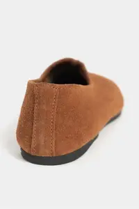 Nisantasi Shoes LIZOY Tan GENUINE Leather Flat Sole Women Flats - Image 4