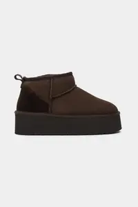 Nisantasi Shoes Coco Brown Suede Leather Thick Insole FURRY Women Boots - Image 3