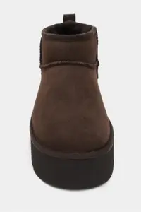 Nisantasi Shoes Coco Brown Suede Leather Thick Insole FURRY Women Boots - Image 4